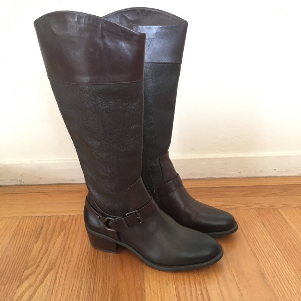 Vince Camuto Brown Tall Riding Leather Boots 8.5M